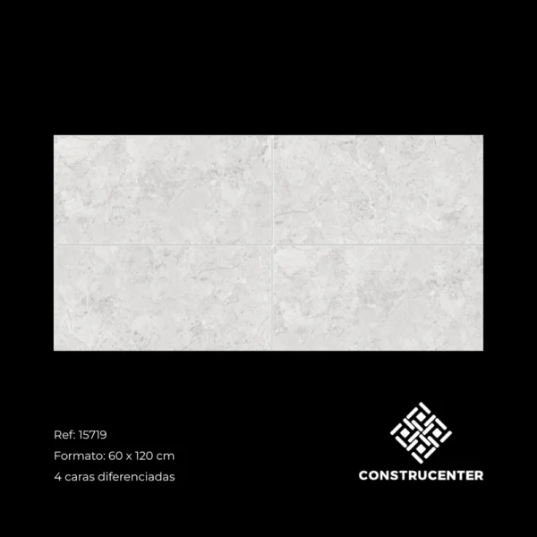 Porcelanato efecto piedra gris claro 60x120 cm