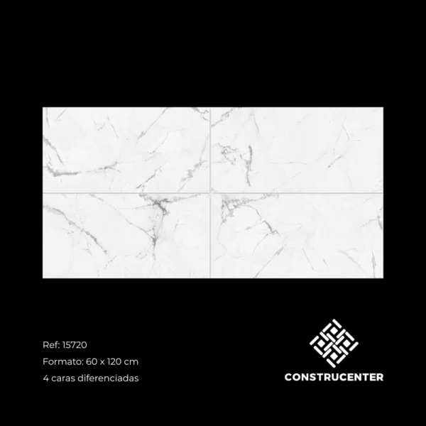 Porcelanato esmaltado veteado gris 60x120 cm