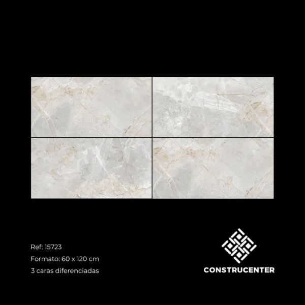 Porcelanato esmaltado gris cálido 60x120 cm