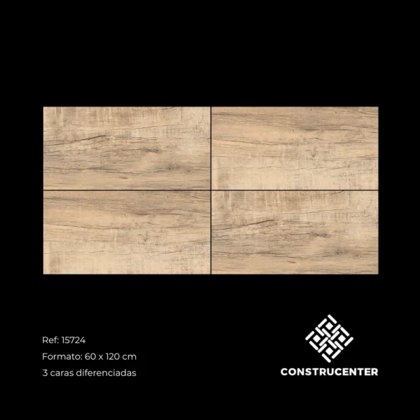 Porcelanato efecto madera natural 60x120 cm