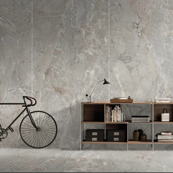 Piso Pared Porcelanato Esmaltado Mármol Gris Elegante 60x120 cm