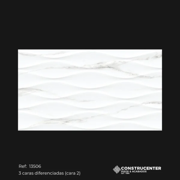 Pared Cerámica Relieve Ondas 32x58 cm