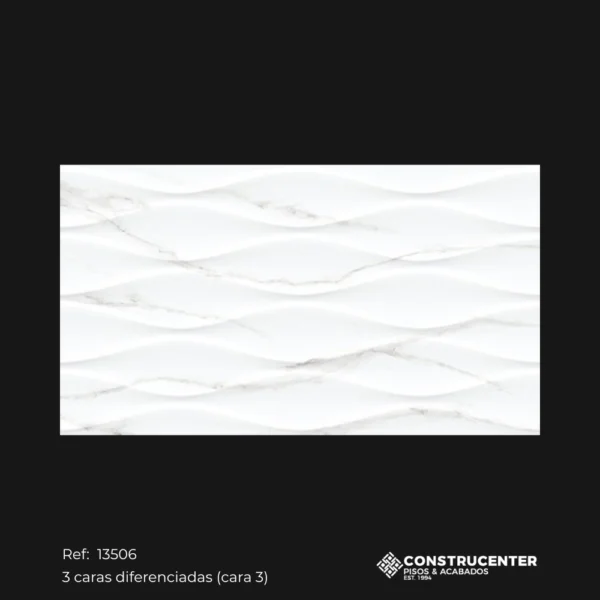 Pared Cerámica Relieve Ondas 32x58 cm