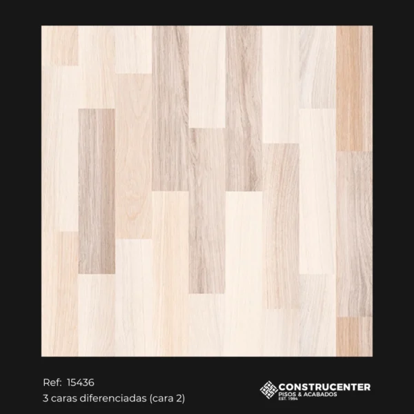 Piso Cerámico Tipo Madera Multitono 58x58cm