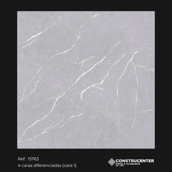Piso Cerámico Mármol Gris Sobrio 58x58 cm