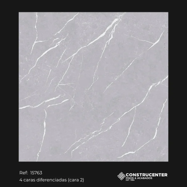 Piso Cerámico Mármol Gris Sobrio 58x58 cm