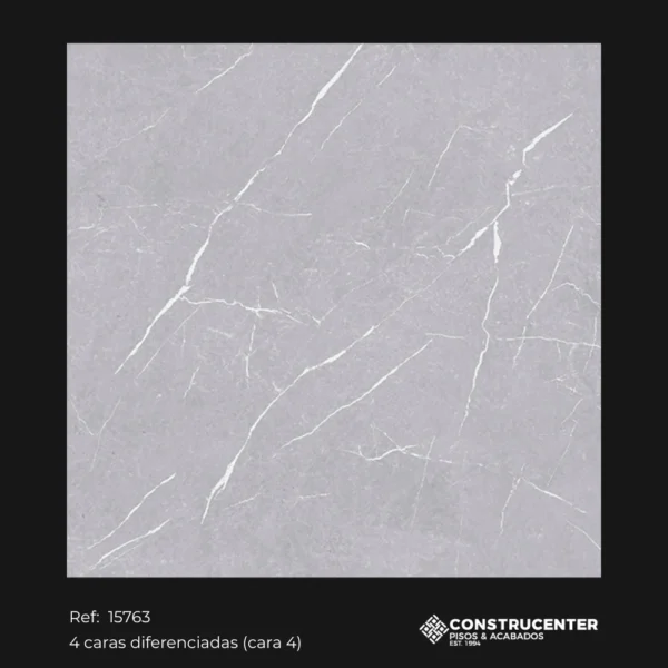 Piso Cerámico Mármol Gris Sobrio 58x58 cm